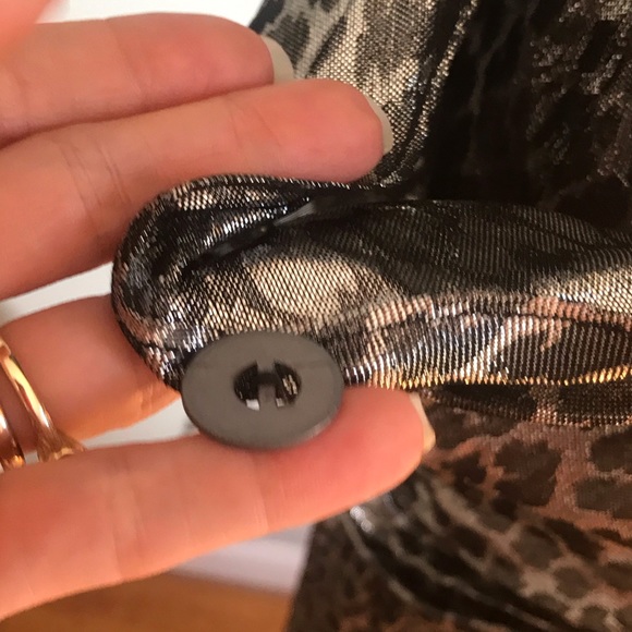 SOLD 80s silver leopard lame dress sz M - Picture 8 of 8